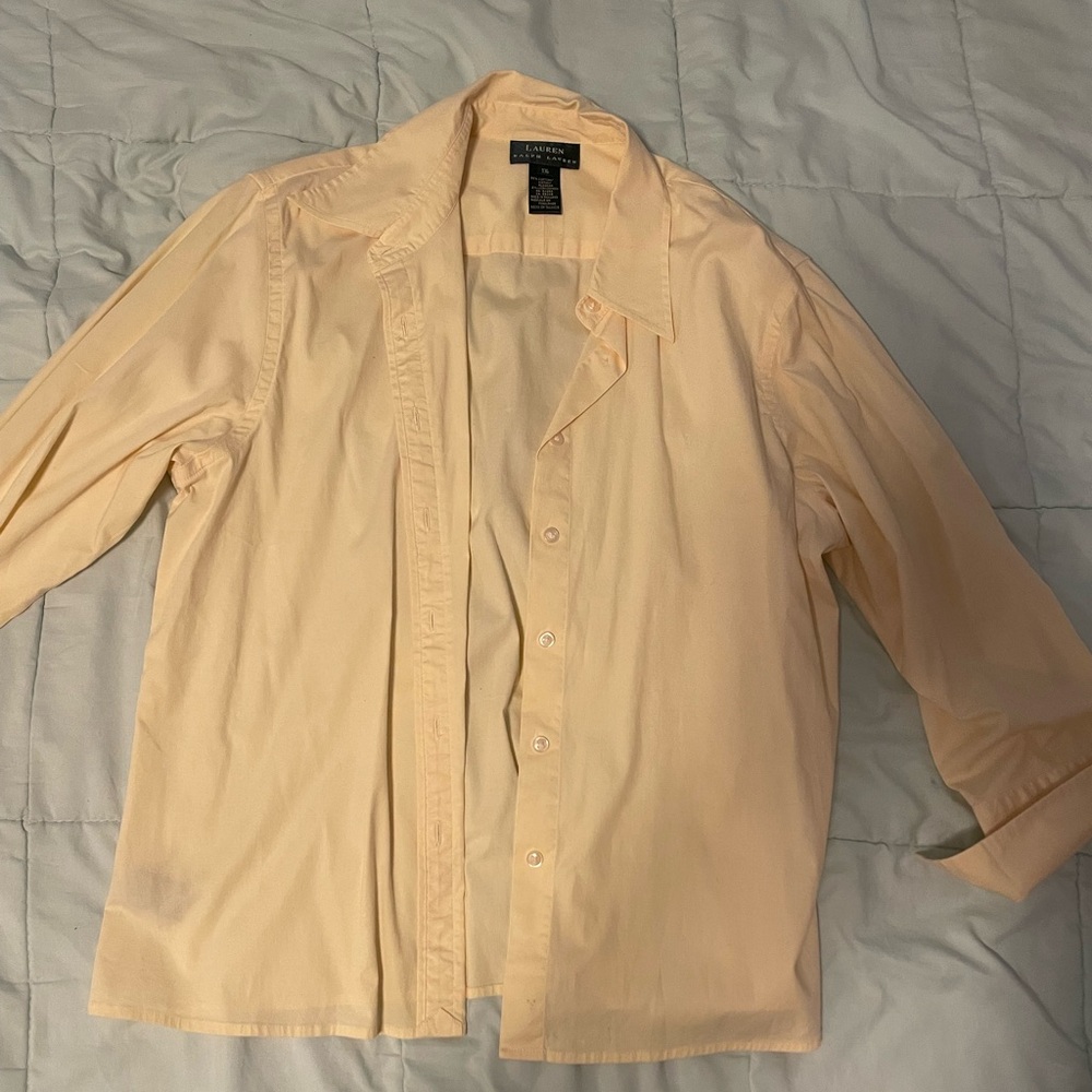 Ralph Lauren yellow button up top